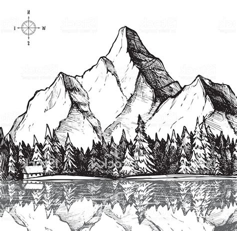Mountain Top Line Drawing at Petra Ward blog