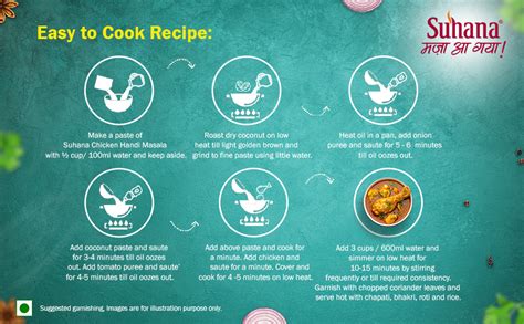 Suhana Chicken Handi 50g Pouch | Spice Mix | Easy to Cook | Pack of 3 ...