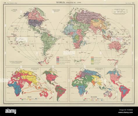 WORLD post WW2 British French Dutch Belgian colonies. BARTHOLOMEW 1947 old map Stock Photo - Alamy