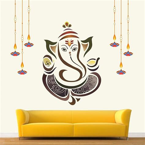 StickMe Vinyl 'shree Ganesh - Ganesha Ganpathi Colourful Wall Sticker ...