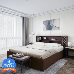 CARLTON LONDON Cadence Engineered Wood Queen Box Bed, 216.7 cm x 160.3 ...