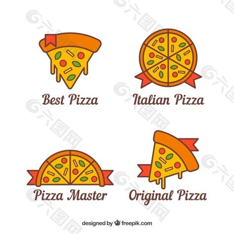 比萨标签比萨店标志设计意大利美食模板免费下载_eps格式_350像素_编号43169499-千图网