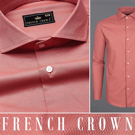 Dirty Peach Formal/Casual Textured Premium Cotton Shirt For Men - Rare ...