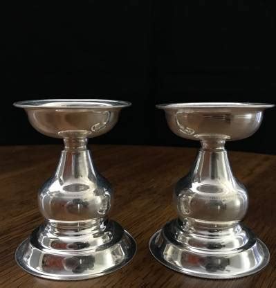 Sigaram German Silver Pooja Thali Diya or Vilakku For Home or Festival ...