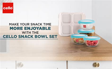 Cello Snack Tray Set, Serving Bowls, Microwave Safe, 320 ml Each (Set ...