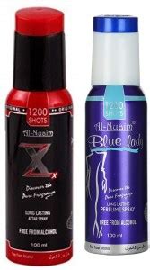 Al Nuaim Original XX & Blue Lady Perfume Spray 1200 Shots Deodorant ...