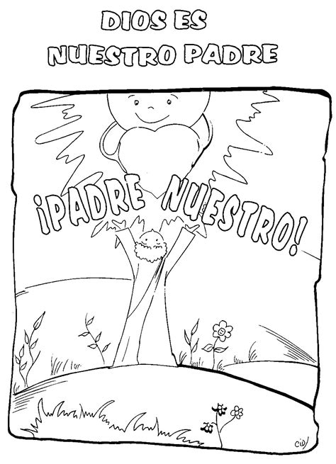 Padre Nuestro para colorear ~ Dibujos Cristianos Para Colorear