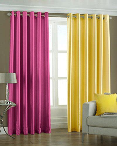 Buy Homefab India Set of 2 Royal Silky Multi Color Long Door Curtains ...