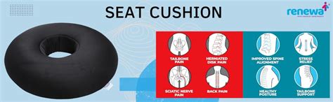 Renewa Donut Pillow for Tailbone Pain Orthopedic Coccyx Cushion Sitting ...