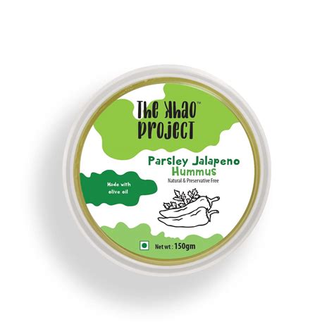 The Khao Project Parsley Jalapeno Hummus Dip and Spread - Vegan and ...