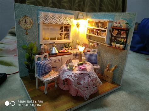Buy Webby Wooden DIY Stylish Miniature Kitchen Doll House with Lights ...