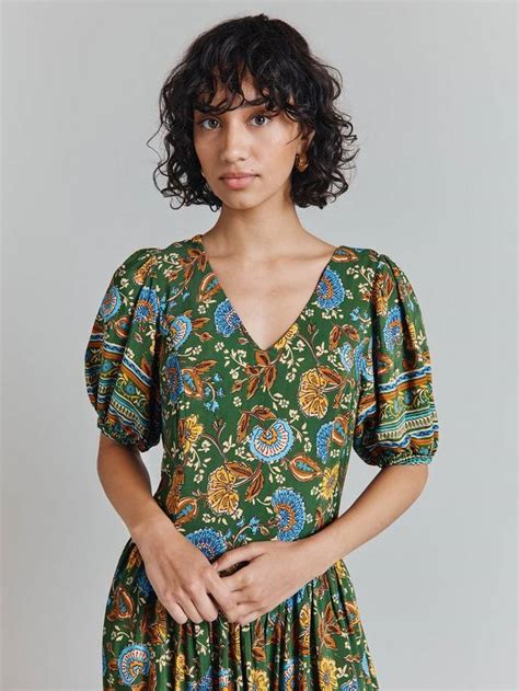 Ghost Christy Floral Maxi Dress, Green/Multi