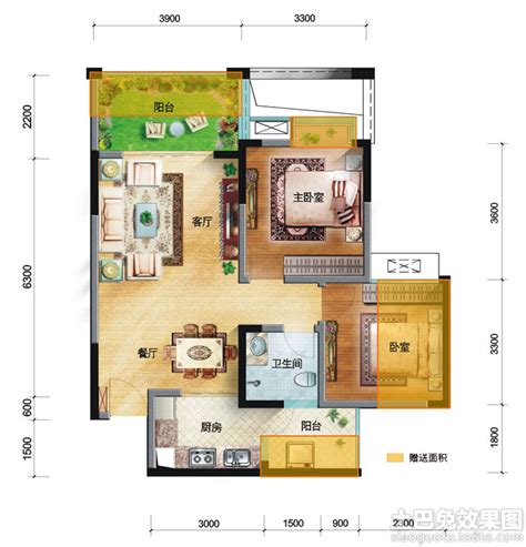 69平米两室一厅经典户型图_土巴兔装修效果图