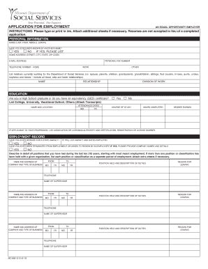 Fillable Online dss mo dss springfield mo employment form Fax Email ...