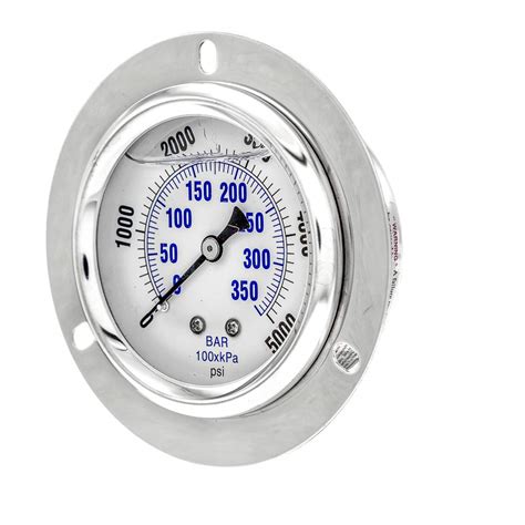 PIC Gauges PRO-204L-254R Panel Mount Front Flanged Glycerin Filled ...