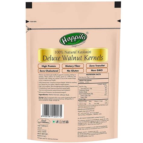 Happilo 100% Natural Deluxe Kashmiri Walnut Kernels, 200 gm Price, Uses ...