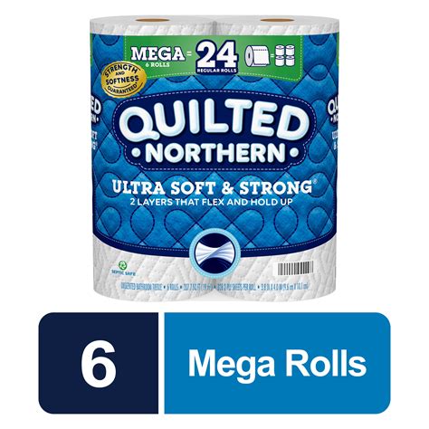 Quilted Northern Ultra Soft & Strong Toilet Paper, 6 Mega Rolls ...