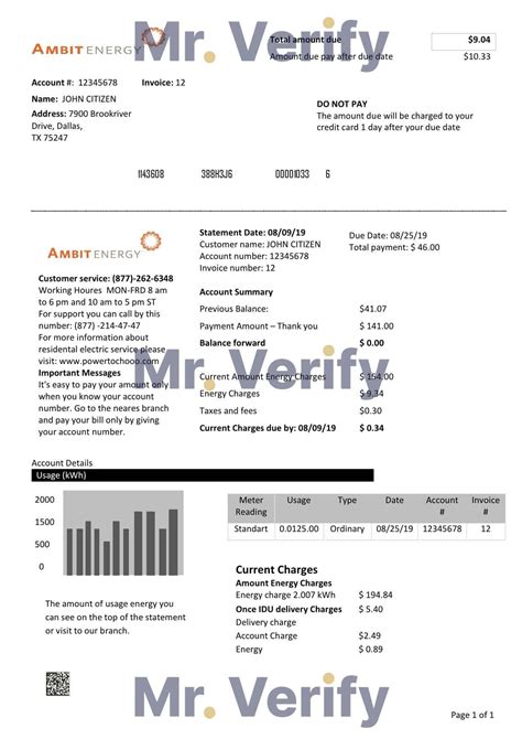 USA Texas Ambit Energy Utility Bill Template In Word And PDF Format