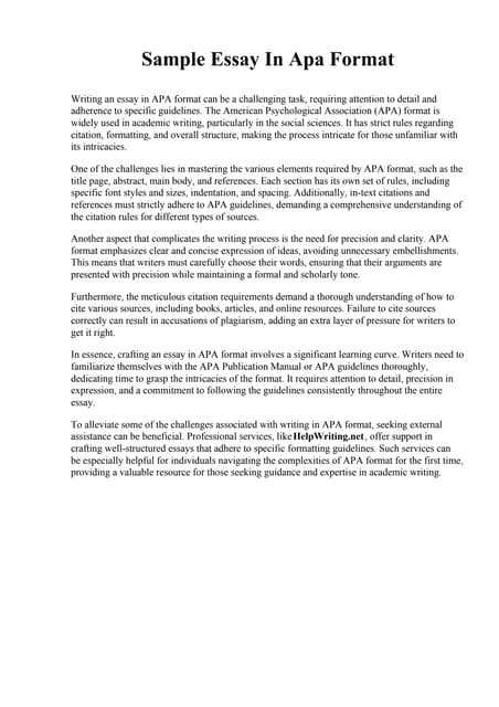 APA Format Example Essay Paper 的图像结果