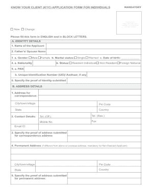 Fillable Online KNOW YOUR CLIENT (KYC) APPLICATION FORM FOR INDIVIDUALS ...