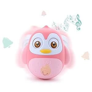 Leoie Baby Cute Penguin Tumbler Teether Doll Rattles Bell Educational ...