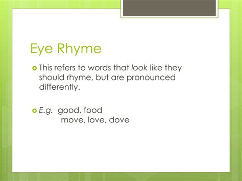 PPT - Vocabulary: Types of Rhymes PowerPoint Presentation, free ...