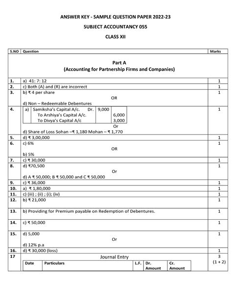 Accountancy-Marking Schemes - ANSWER KEY - SAMPLE QUESTION PAPER 2022 ...