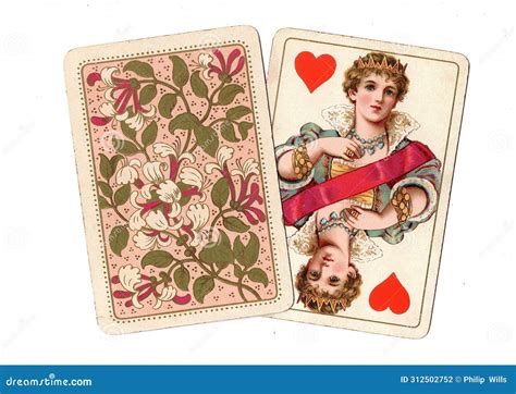 Antique Playing Cards Showing Four Sixes. Stock Photography ...