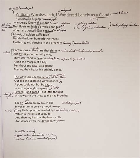 I wandered lonely as a cloud by william wordsworth – Artofit