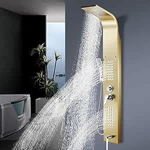 Blue Ocean 8 Functional System Shower Panel Water Tower with Rainfall ...