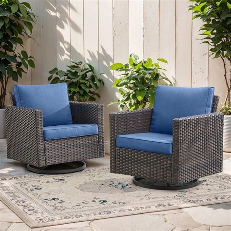 PARKWELL Outdoor Wicker Rocking Chair - Rattan Patio Rocker Chairs with ...