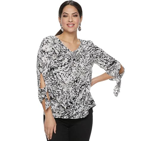 Women's Apt. 9® Tie-Sleeve Crepe Top