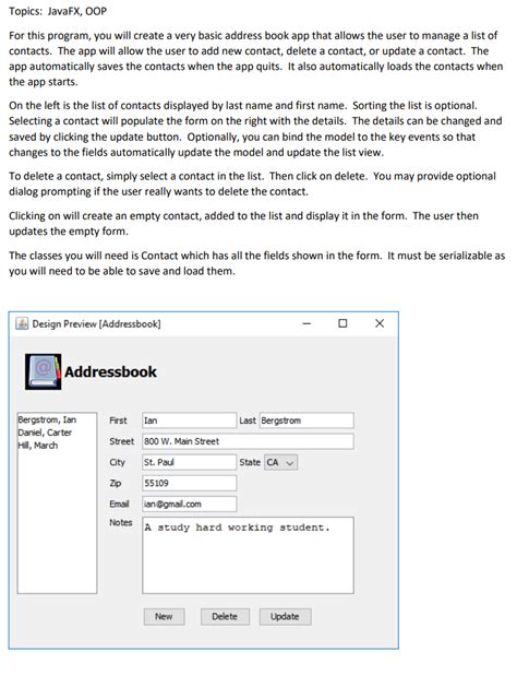 +JavaFX Contact Addressbook 的图像结果