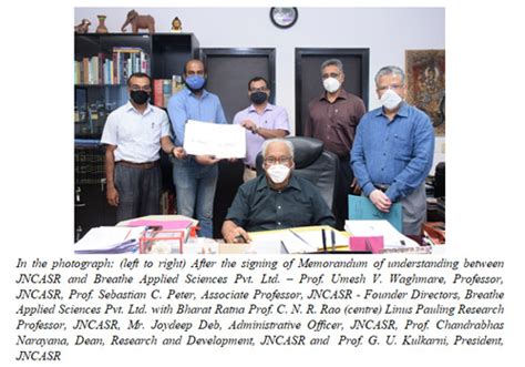JNCASR signs MoU with incubated company for scaling up technology for ...