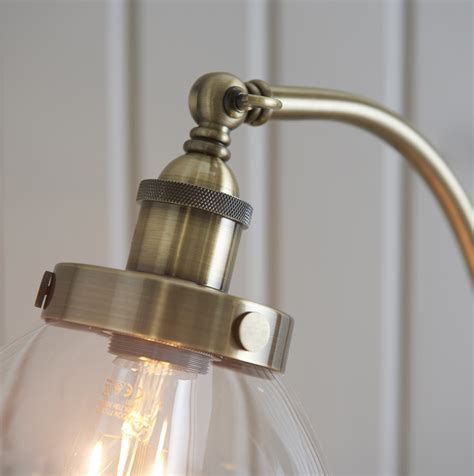 Industrial Glass Floor Lamp - Antique Brass - Lightbox