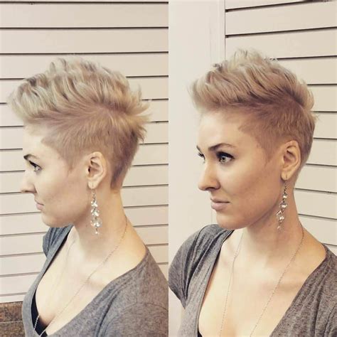 Blonde Faux Hawk | Faux hawk hairstyles, Thin hair styles for women ...