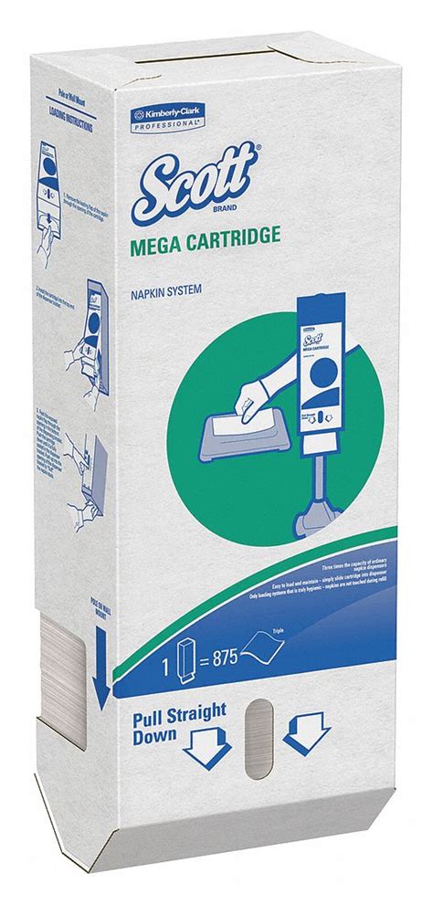 SCOTT, 6, PK, Mega Cartridge Napkins,PK875 - 43FX22|98908 - Grainger