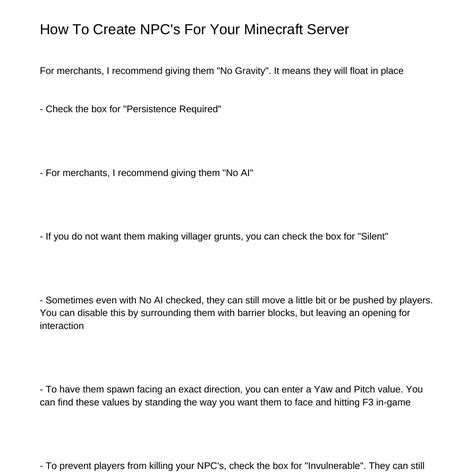Image result for How to Create NPC in Minecraft Java