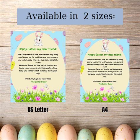 Printable Easter Bunny Letter for Kids – Cute Easter Bunny Note for Egg Hunt – Fun Easter ...