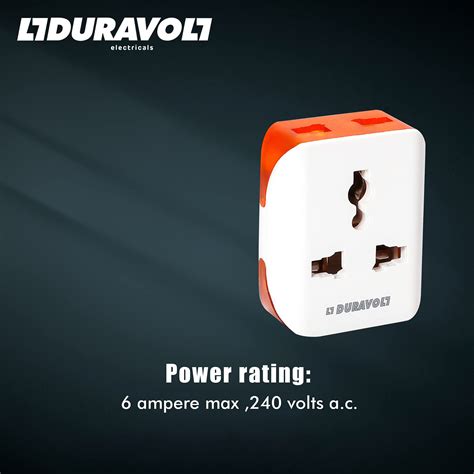Buy Duravolt 6A Polycarbonate 3 Pin Travel Multiplug Universal 3 In 1 ...