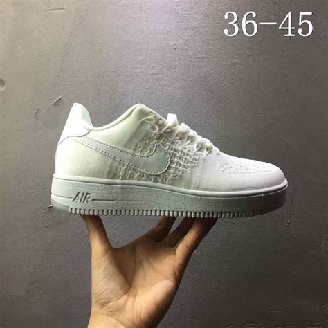 2018 Spring Fashion Nike air force 1 AF1 Flyknit low All White 820256 ...
