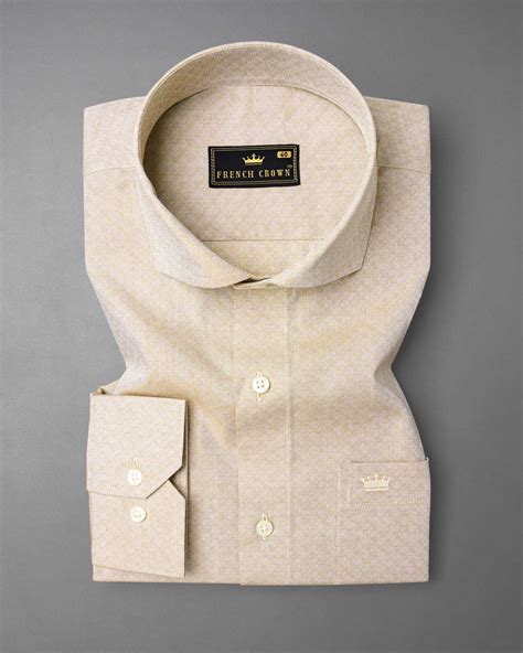 Akaroa Brown Formal Textuerd Premium Cotton Shirt For Men