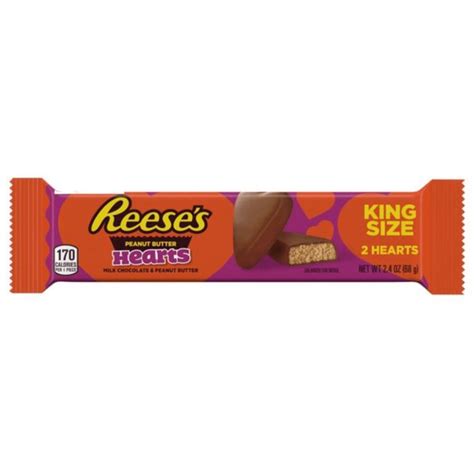 Hershey Reese's Peanut Butter Hearts King Size Valentine 24x2.4oz ...