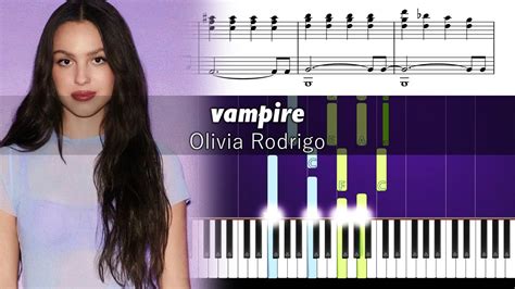 Olivia Rodrigo - vampire - Accurate Piano Tutorial with Sheet Music ...