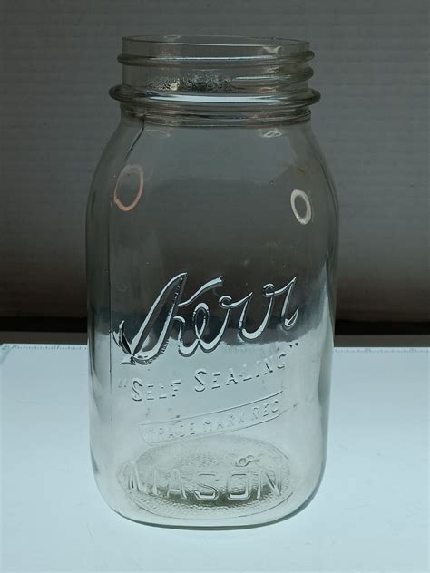Vintage Kerr Self Sealing "Trademark Reg" Clear Glass Quart Mason Jar ...