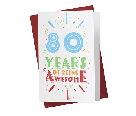 Buy 80th Birthday Card for Him Her - 80th Anniversary Card for Dad Mom ...