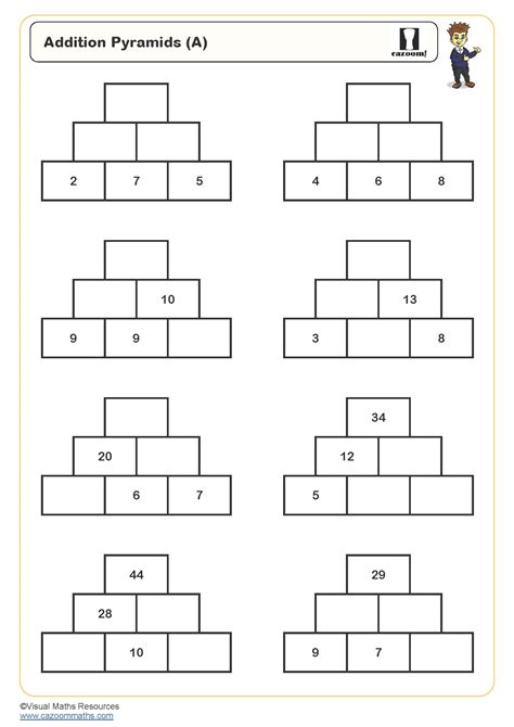 Number Pyramids Worksheet 的图像结果
