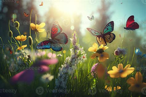 Best 36+ Free Exquisite Butterflies With Flowers Summer Vector Background