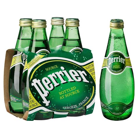 Perrier Sparkling Natural Mineral Water Glass 330ml – 4 Bottles ...
