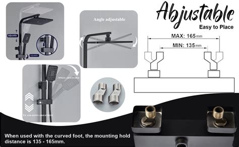 Jaaz Shower Set Black – 12" Rainfall shower head, Wall-Mount, matte ...